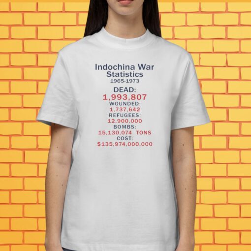 Indochina War Statistics 1965 1973 Tee Shirt