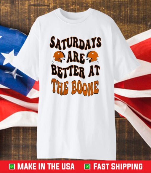 Oklahoma State Football Saturdays Are Better At The Boone 2023 Helmet TShirt