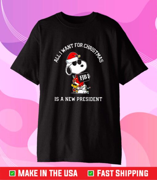 Snoopy All I Want For Christmas Is A New President T-Shirt