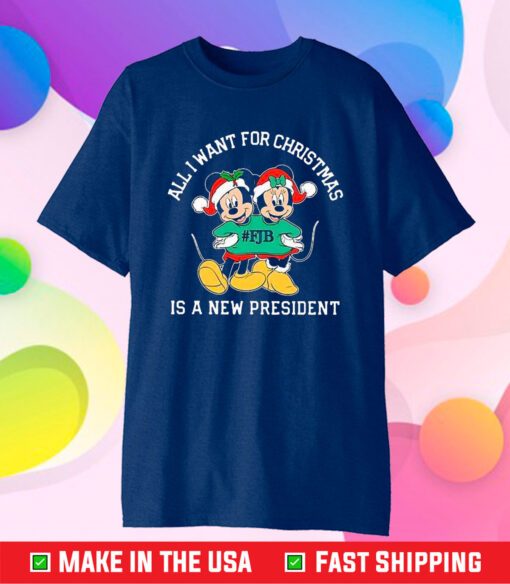 Mickey And Minnie Mouse All I Want For Christmas Is A New President T-Shirt