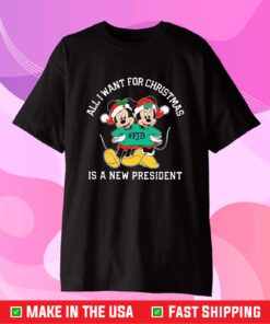 Mickey And Minnie Mouse All I Want For Christmas Is A New President T-Shirt