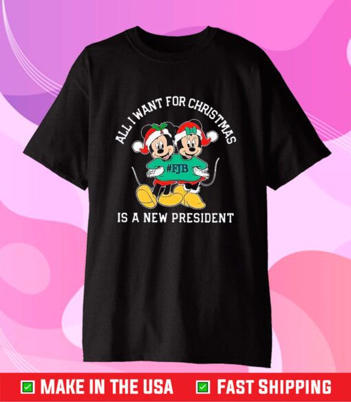 Mickey And Minnie Mouse All I Want For Christmas Is A New President T-Shirt