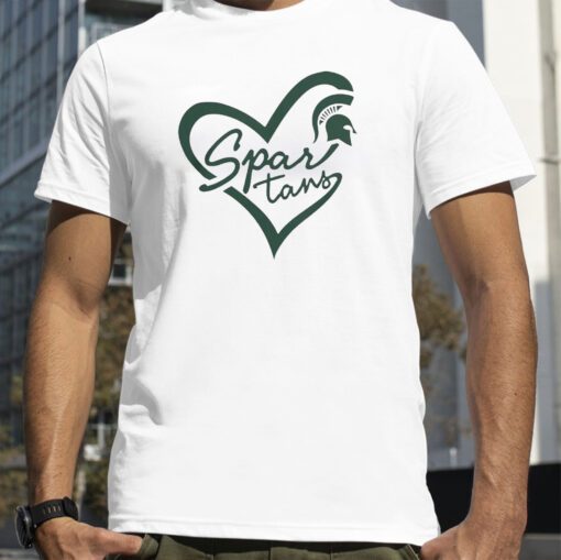 Michigan State Spartans Script Heart MSU T-Shirt