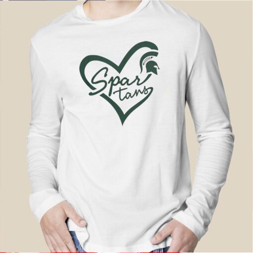 Michigan State Spartans Script Heart MSU T-Shirt