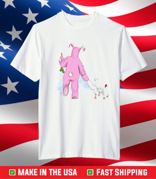 Matthew Perry Pink Bunny And Chicken T-Shirt