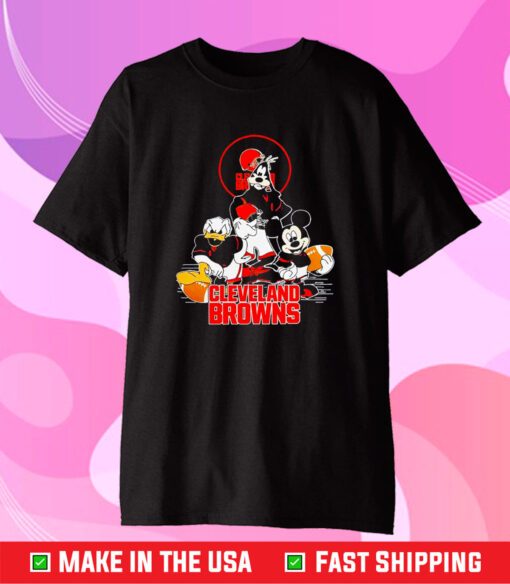 Cleveland Browns Mickey Mouse Donald Duck Goofy Football Nfl Shirt