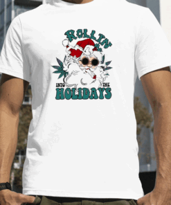 Rollin Into The Holidays Smoker Santa T-Shirt