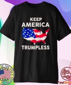 Keep American Trumpless USA Flag Map T-Shirt