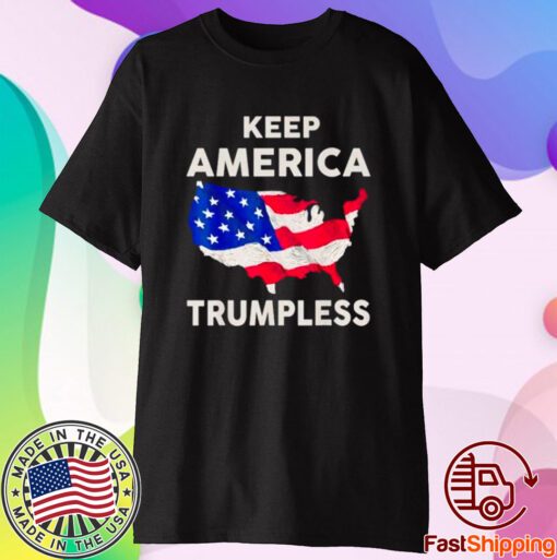 Keep American Trumpless USA Flag Map T-Shirt