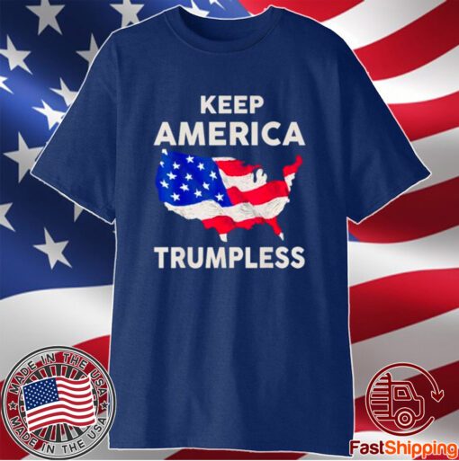 Keep American Trumpless USA Flag Map T-Shirt