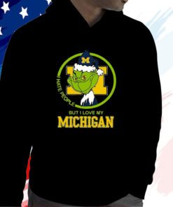 Grinch I Hate People But I Love My Michigan Hoodie