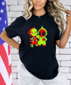 Baby Grinch and Deadpool chibi shirt