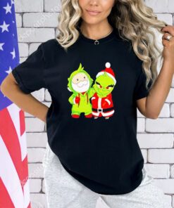 Baby Grinch and Santa chibi Christmas shirt