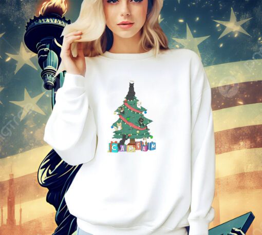 Cat a cam fam Christmas tree shirt