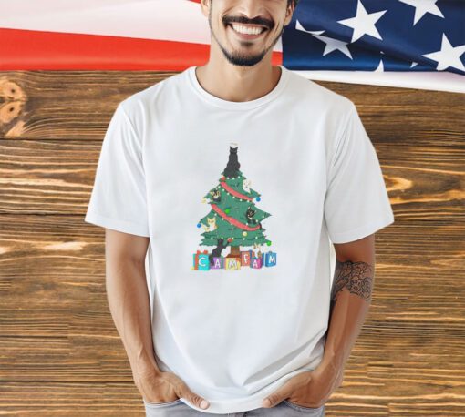 Cat a cam fam Christmas tree shirt