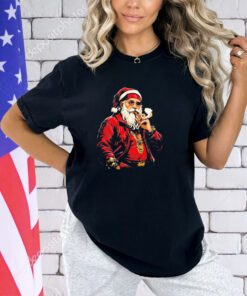 Santa Claus gangster smoking cigar Christmas vintage shirt