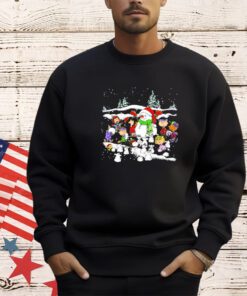 Snoopy and friends play in the snow Christmas shirt