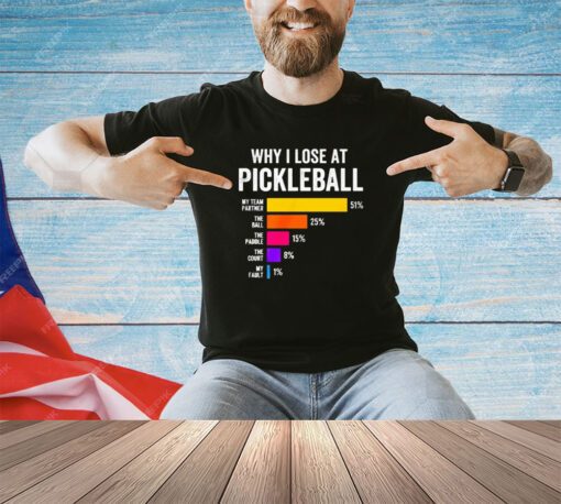 Why I lose at pickleball shirt