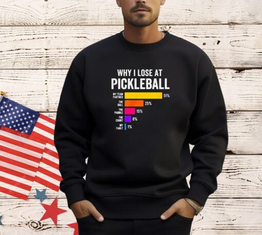 Why I lose at pickleball shirt