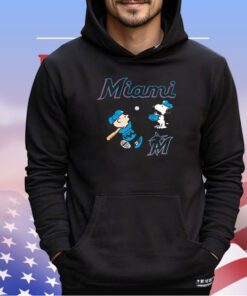 Peanuts Charlie Brown And Snoopy Playing Baseball Miami Marlins shirt