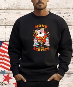 Cat monk at your service T-shirt