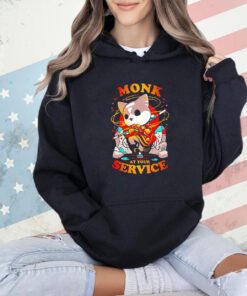 Cat monk at your service T-shirt