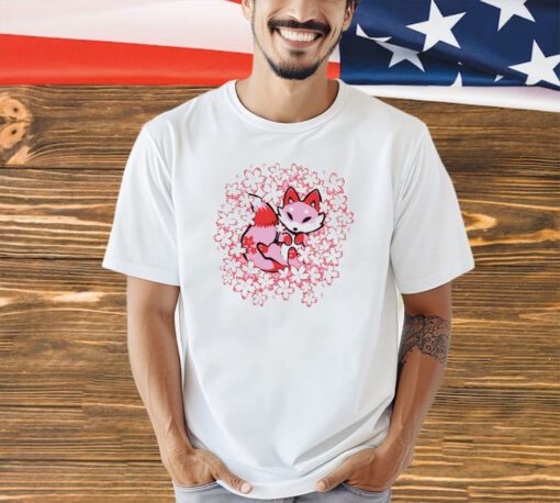 Cherry blossom fox T-shirt