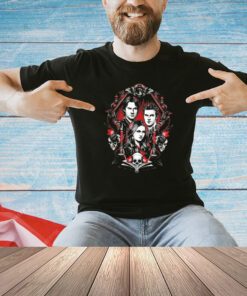 Damon Salvatore Stefan Salvatore and Elena Gilbert The Vampire Diaries retro T-shirt