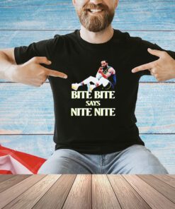 Emily Egnatzzz wearing bite bite says nite nite T-shirt