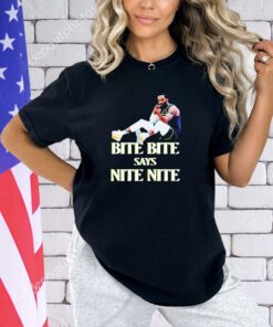 Emily Egnatzzz wearing bite bite says nite nite T-shirt