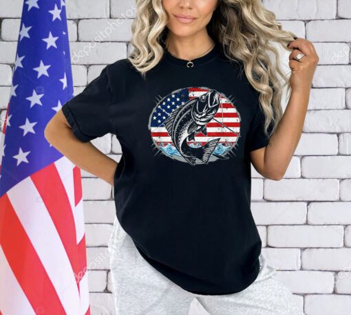 Fishing Lovers + American Flag T-Shirt