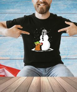 Grogu Star Wars building a Din Djarin the best Snowman in the Parsec shirt