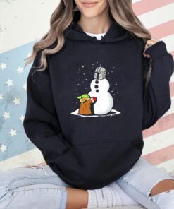 Grogu Star Wars building a Din Djarin the best Snowman in the Parsec shirt