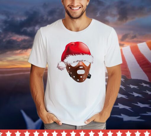 Hannibal Lecter wearing Santa hat Christmas shirt