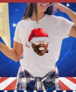 Hannibal Lecter wearing Santa hat Christmas shirt