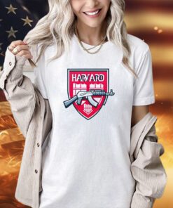 Harvard university gun logo T-shirt