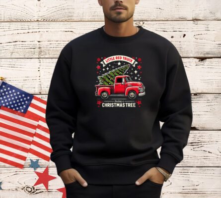 Little Red Truck Hauling A Christmas Tree T-Shirt