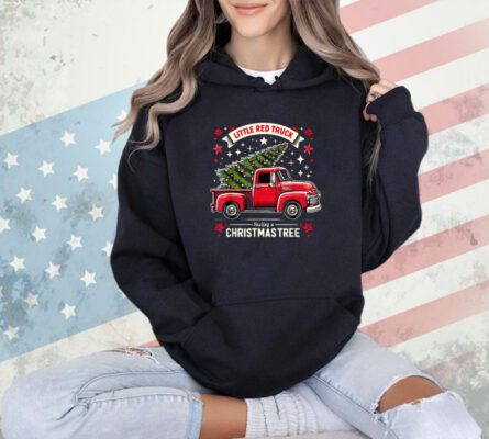 Little Red Truck Hauling A Christmas Tree T-Shirt