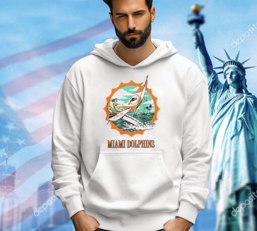 Miami Dolphins X Duvin Designs Co. cream setting sail T-shirt