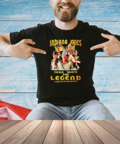 Official Indiana Jones the man the myth the legend thank you for the memories signature T-shirt