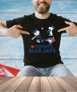 Peanuts Charlie Brown And Snoopy Playing Baseball Toronto Blue Jays T-shirt