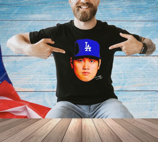 Shohei Ohtani face of the Dodgers signature T-shirt