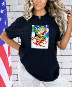 The Grinch and Santa Claus the amazing Christmas comic T-shirt