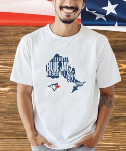 Toronto Blue Jays Est 1977 Hot Shot Logo And Map T-Shirt