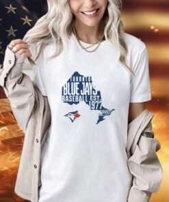 Toronto Blue Jays Est 1977 Hot Shot Logo And Map T-Shirt