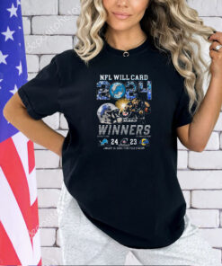 2024 Nfl Will Card Playoffs Winners Detroit Lions 24 – 23 Los Angeles Rams January 15 2024 Ford Field Stadium T-Shirt