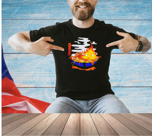 Calcifer in a bowl of hot ramen T-shirt