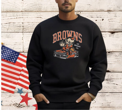 Cleveland Browns Brownie Stiff Arm Stadium T-Shirt