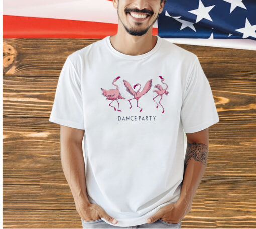 Flamingo dance party art T-shirt