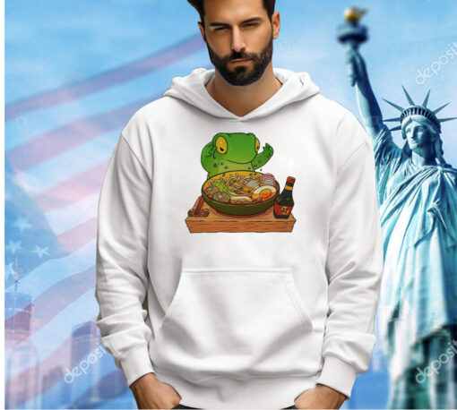 Frog making ramen art T-shirt